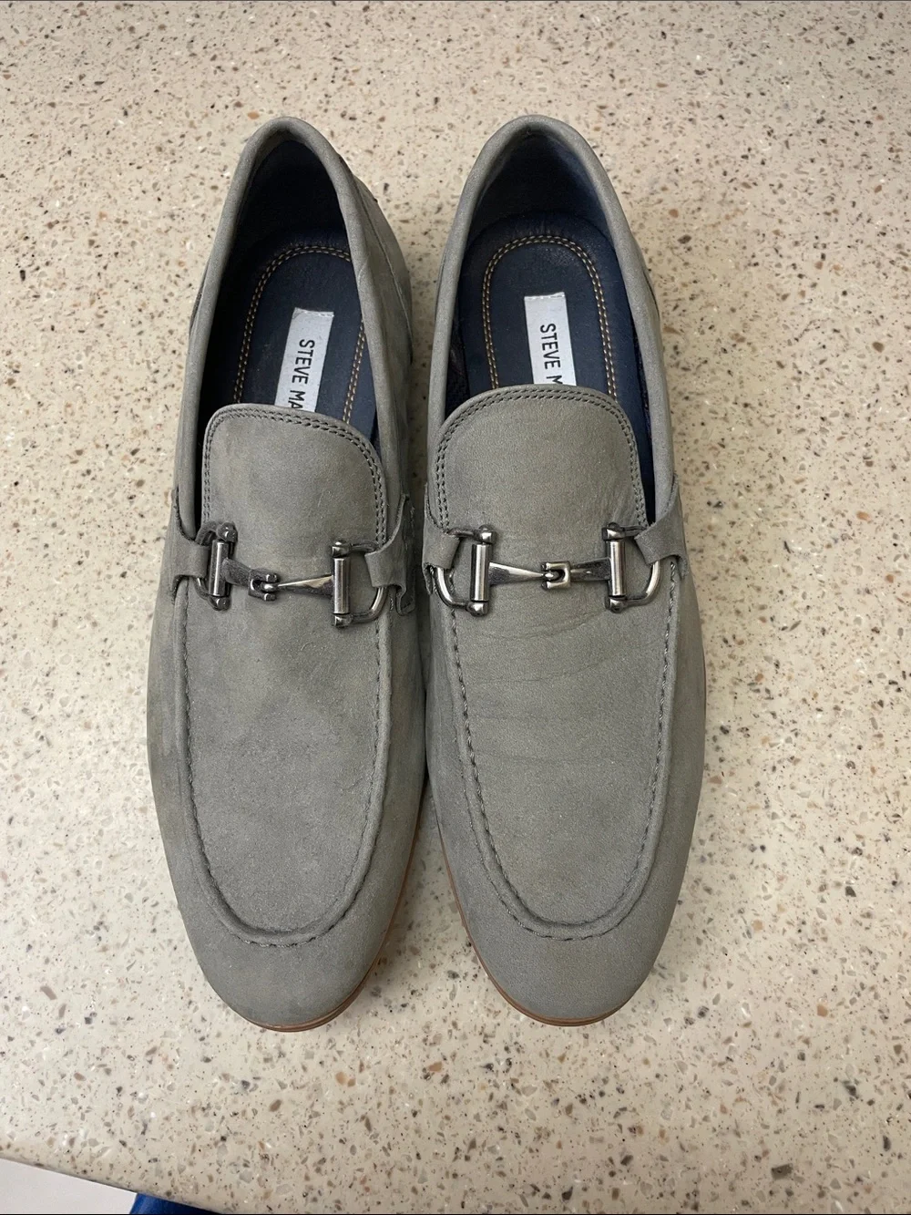 Steve Madden Gray Suede Bit-Detail Slip-On Loafers